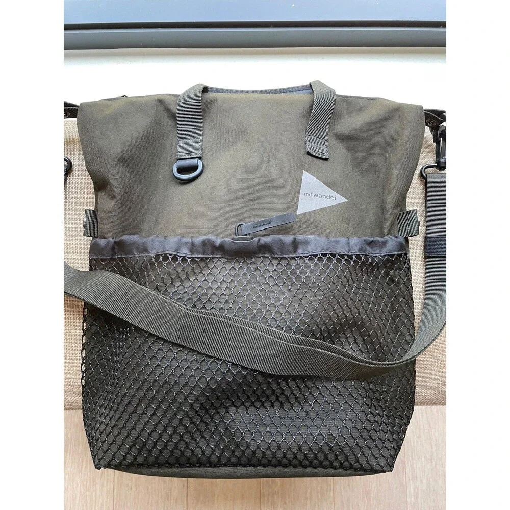 And Wander PE/CO 2-Way Tote Shoulder Bag Waterproof Khaki Travel EDC - Pristine